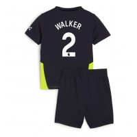 Manchester City Kyle Walker #2 Auswärts Trikotsatz Kinder 2024-25 Kurzarm (+ Kurze Hosen)